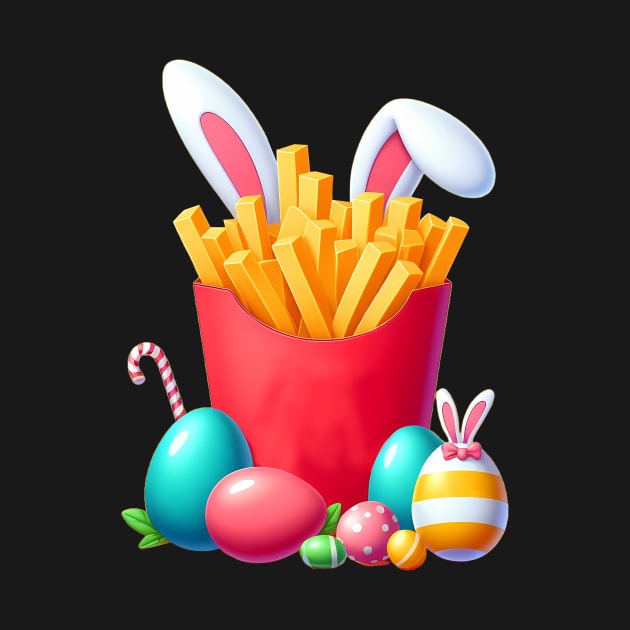 French Fries Easter Egg Hunt Bunny Fast Food by inksplashcreations