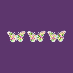 Floral and Diamond Butterflies T-Shirt