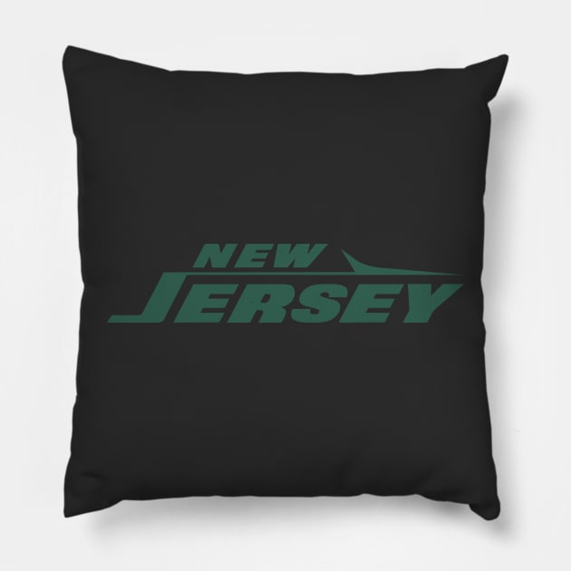 New Jersey Jets (Green) Pillow by Carl Cordes