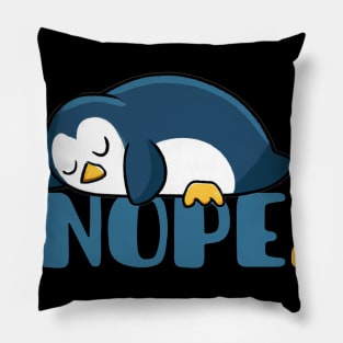 funny lazy penguin Pillow