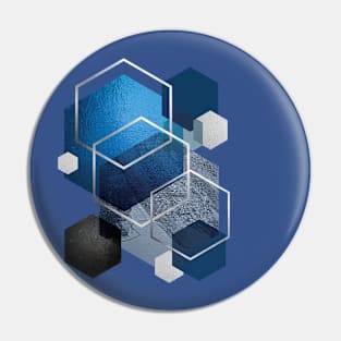 Blue Hexagonal Geometric Pin