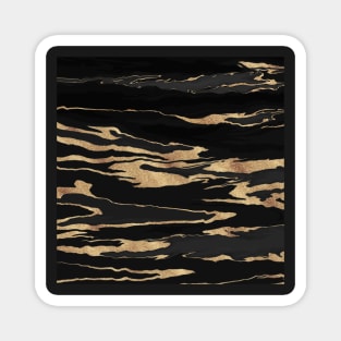 Gold Black Marble Abstract Painting Magnet