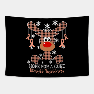 Reindeer Hope For A Cure Uterine Awareness Christmas Tapestry