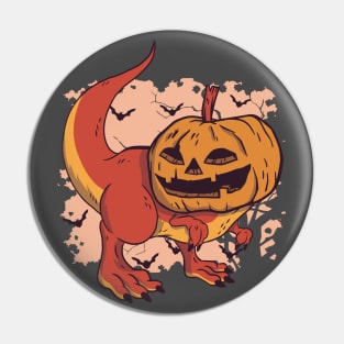 Halloween Pumpkin Dinosaur Spooky Creepy Cute Pin