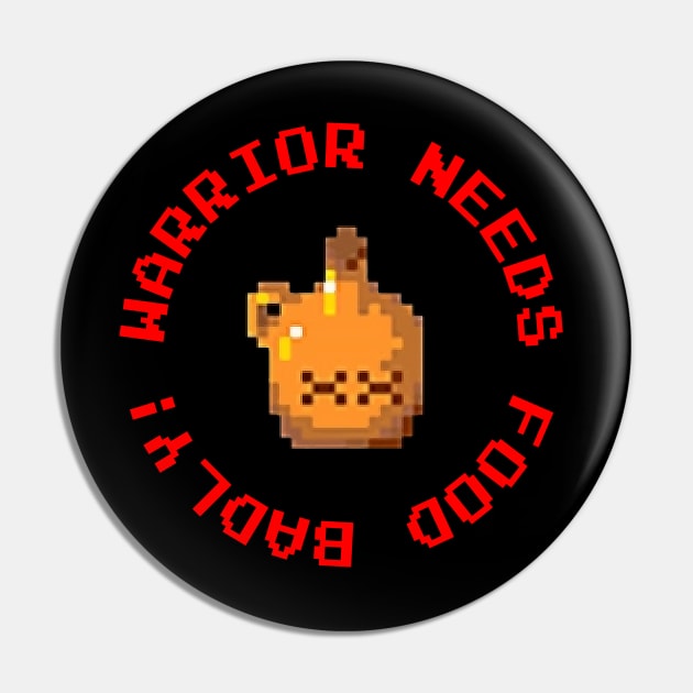 Gauntlet Arcade - Warrior Needs Food Badly Pin by onekdesigns