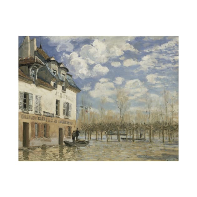 Boat in the Flood at Port Marly by Alfred Sisley by Classic Art Stall