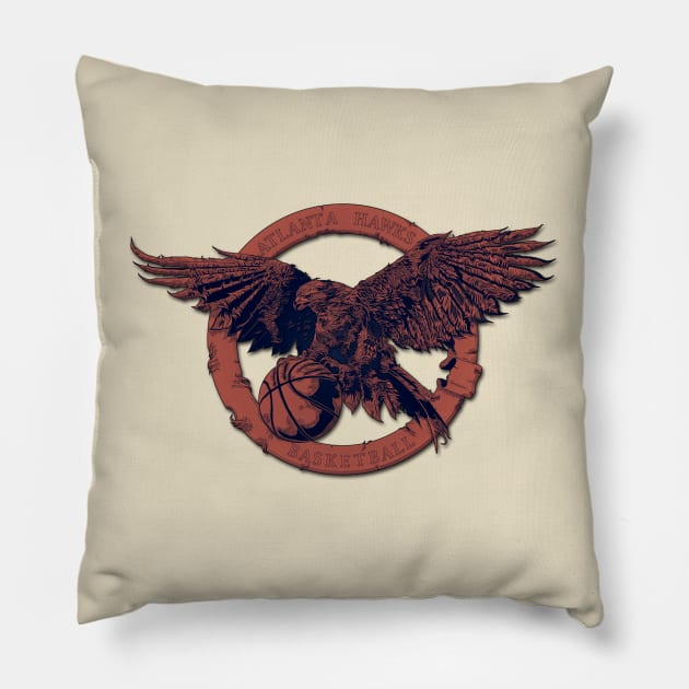 Atlanta Hawks old style logo Pillow by arxitrav