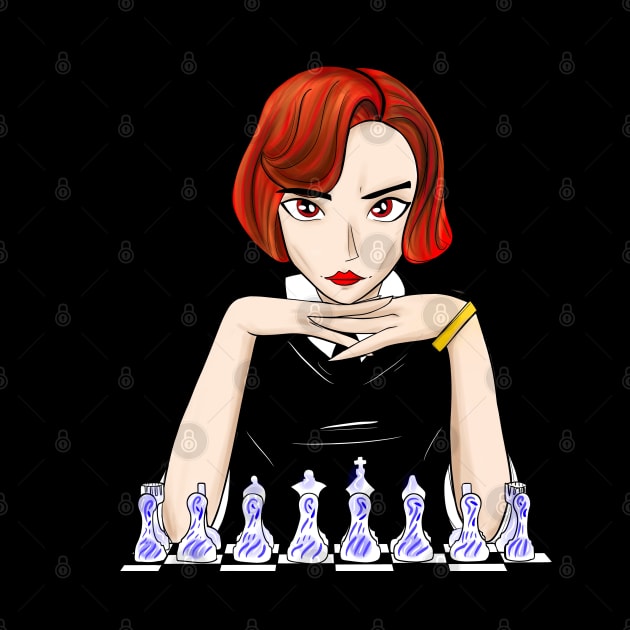 queen gambit in black chess game by jorge_lebeau