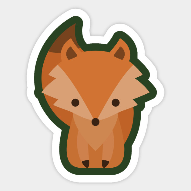 Cute Baby Fox Cartoon Baby Sticker Teepublic