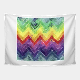 Geometric Zigzag Watercolor Tapestry