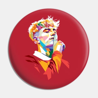 Alejandro Garnacho Portrait Pop Art Pin