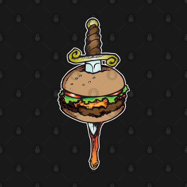 Burger on a Knife by Laughin' Bones