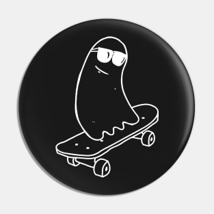 Cool Ghost on Skateboard Funny Skateboarding Gift Pin