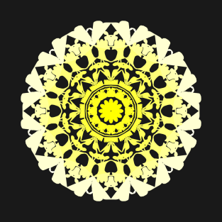 Mandala 04 yellow gradient flower T-Shirt