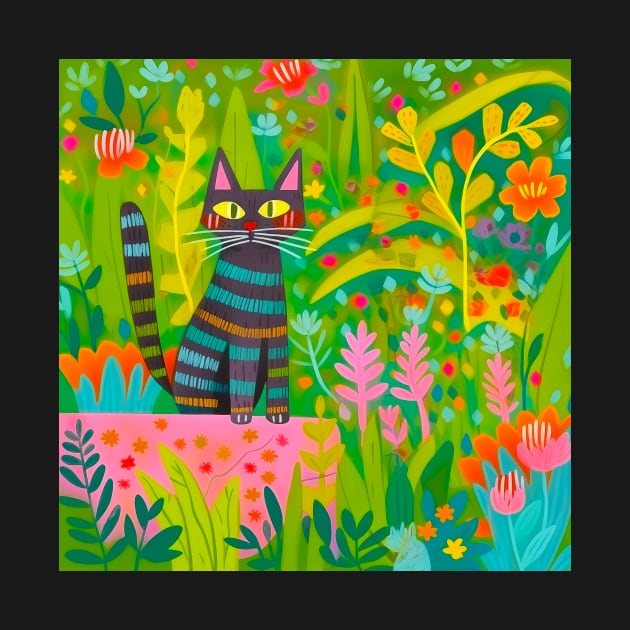 Cat  in the garden by Sarus Design Art