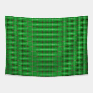 The Christmas holiday seasonal Scottish tartan plaid in bright holly green and evergreen with red and white lines Tapestry