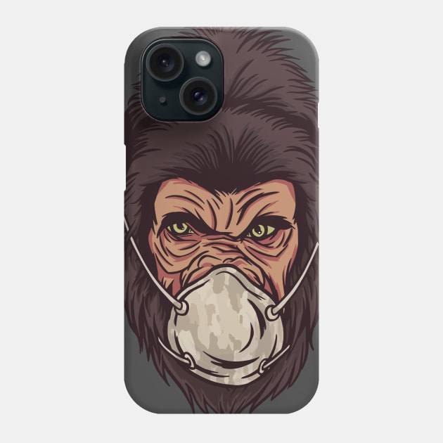 GORILLA FACE MASK DESIGN Phone Case by elaissiiliass