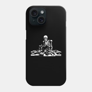 skeleton playing chess Phone Case