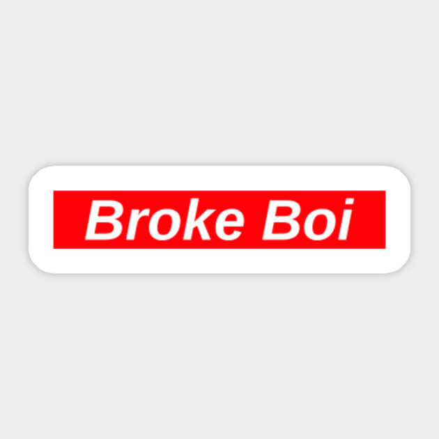 Broke Boi Red Box Logo Playboi Carti Sticker Teepublic