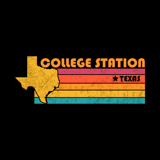 College Station Texas Vintage Distressed Souvenir by NickDezArts