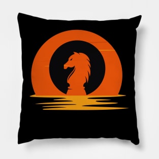 Chess Retro Sunset Pillow