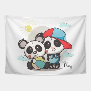 Panda best friends day Tapestry