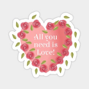 A heart with flowers Roses Magnet