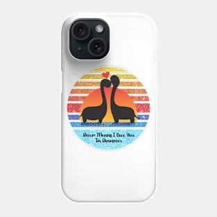 Rawr Means I Love You In Dinosaur at sunset Phone Case