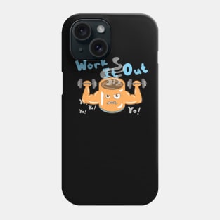 Coffee Monster Work It Out Logo Design Phone Case