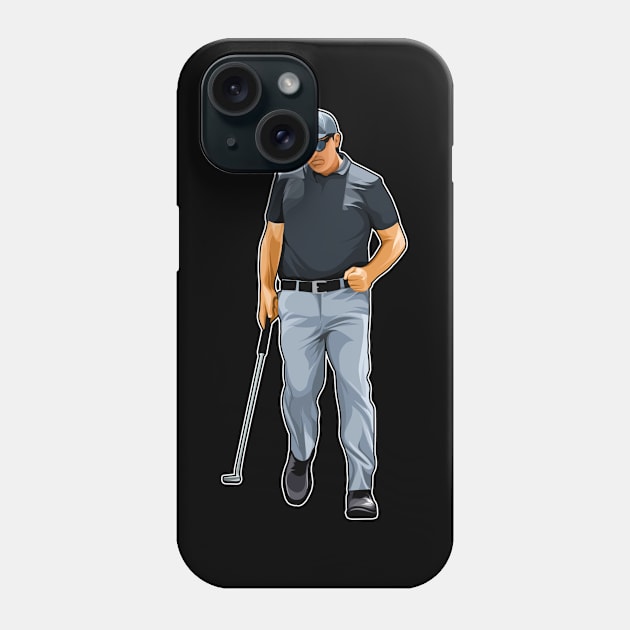 Phil Michelson Birdie Putt Phone Case by RunAndGow