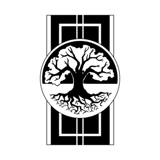 Tree and Roots - Original Logo Banner Sigil - Dark Design for Light Shirts T-Shirt