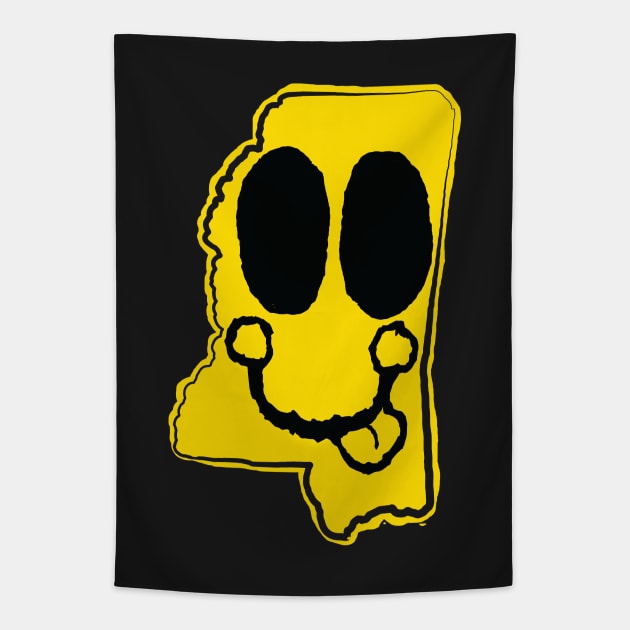 Mississippi Happy Face with tongue sticking out Tapestry by pelagio