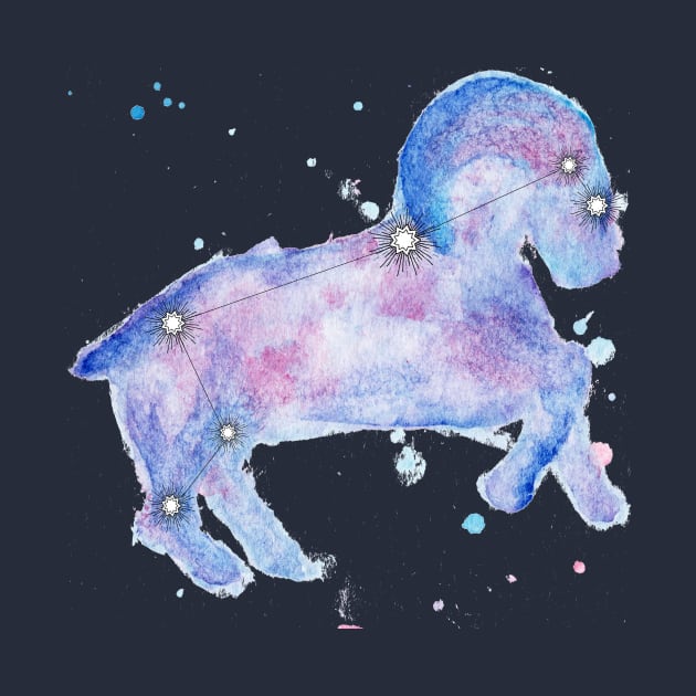 Aries Galaxy Watercolor by Dbaudrillier