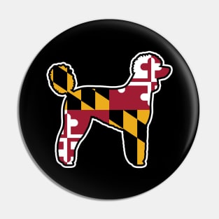 Standard Poodle Silhouette with Maryland Flag Pin