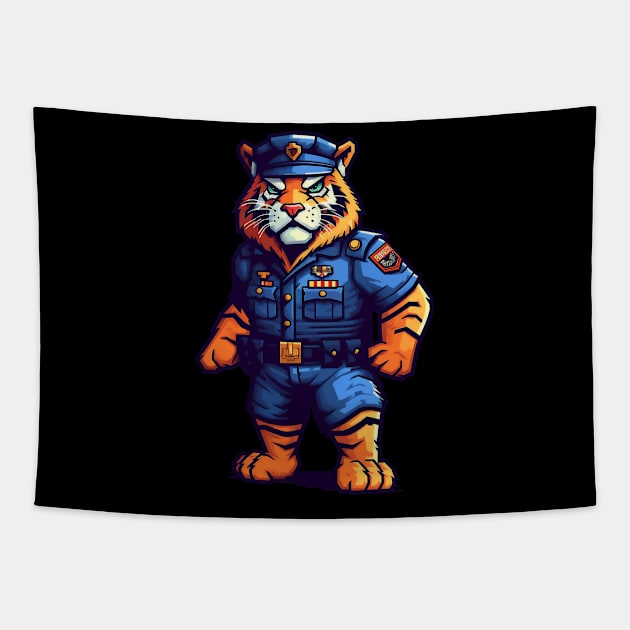 police officer tiger Tapestry by javierparra