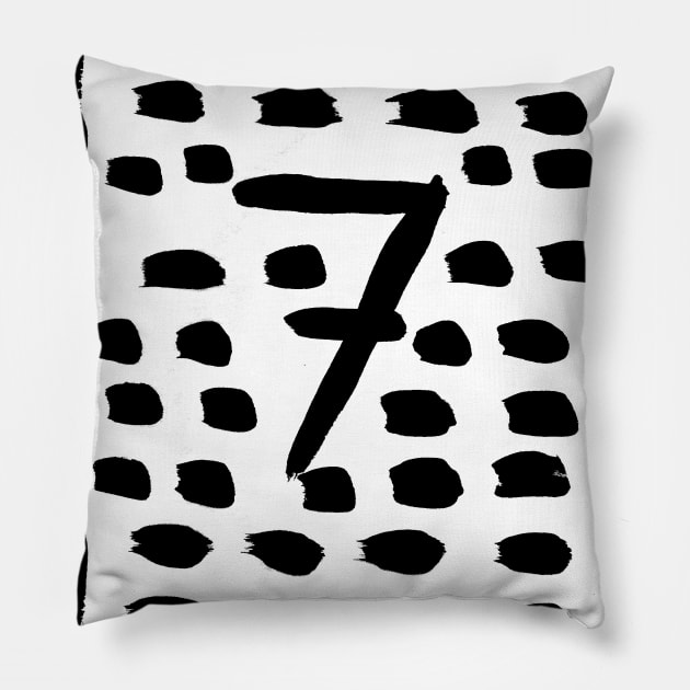 number seven Pillow by the_spiritual_view