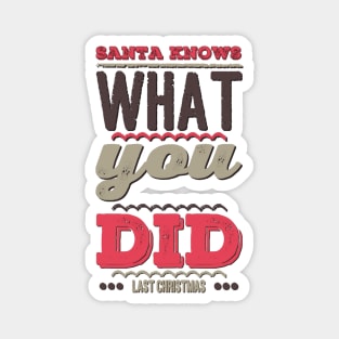 Santa knows what you did last Christmas Magnet