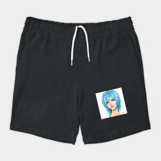 manga girl anime blue hair Shorts