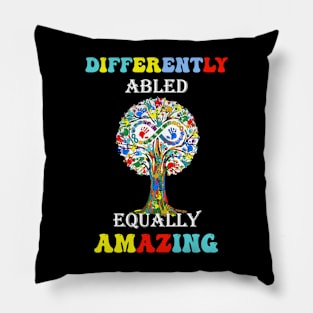 Autism Support & Awareness Differently Abled Equally Amazing Pillow