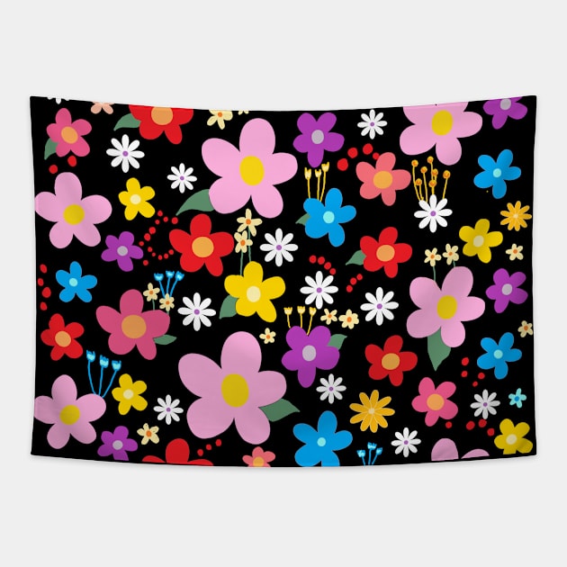 Flowers Tapestry by zzzozzo