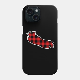 Gabriola Island Silhouette in Red and Black Plaid - Simple Pattern - Gabriola Island Phone Case