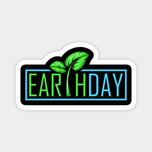 The Letter T Is Growing Leaves On This Logo For Earth Day Magnet