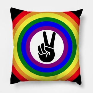 Gay Pride Peace Shield Pillow