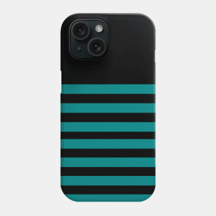 Black and teal stripes horizontal Phone Case