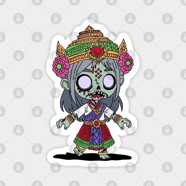 Cute Thai Zombie Magnet by H. R. Sinclair