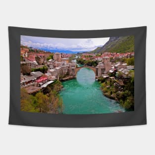 Mostar. View from the top of the Minaret. Tapestry