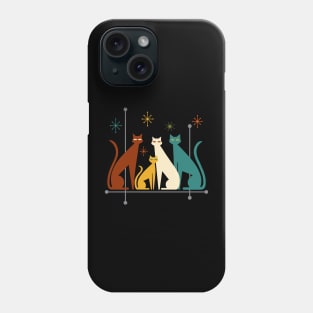 Retro Mid-Century Modern Look Cats 50s 60s Style Phone Case