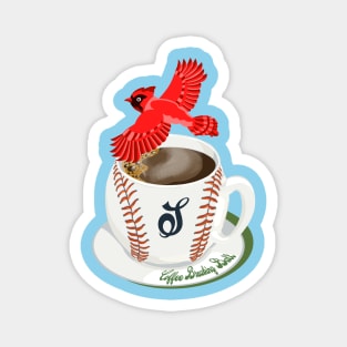 Coffee Breaking Ball! Cardinal with S! Magnet