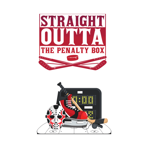 Straight outta the penalty box t-shirt hockey by Laakiiart