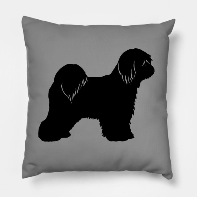 Tibetan Terrier Silhouette Pillow by Coffee Squirrel